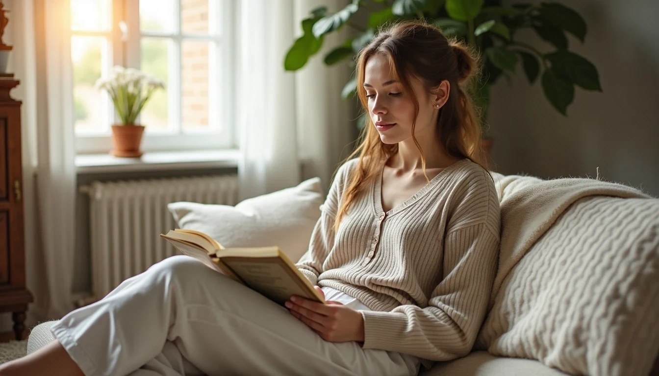 девушка читает книгу